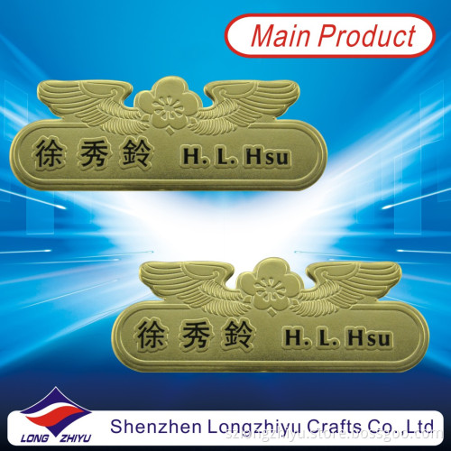 Custom Gold Name Badge for Staff, Staff Name Badges (LZY-2013000030)